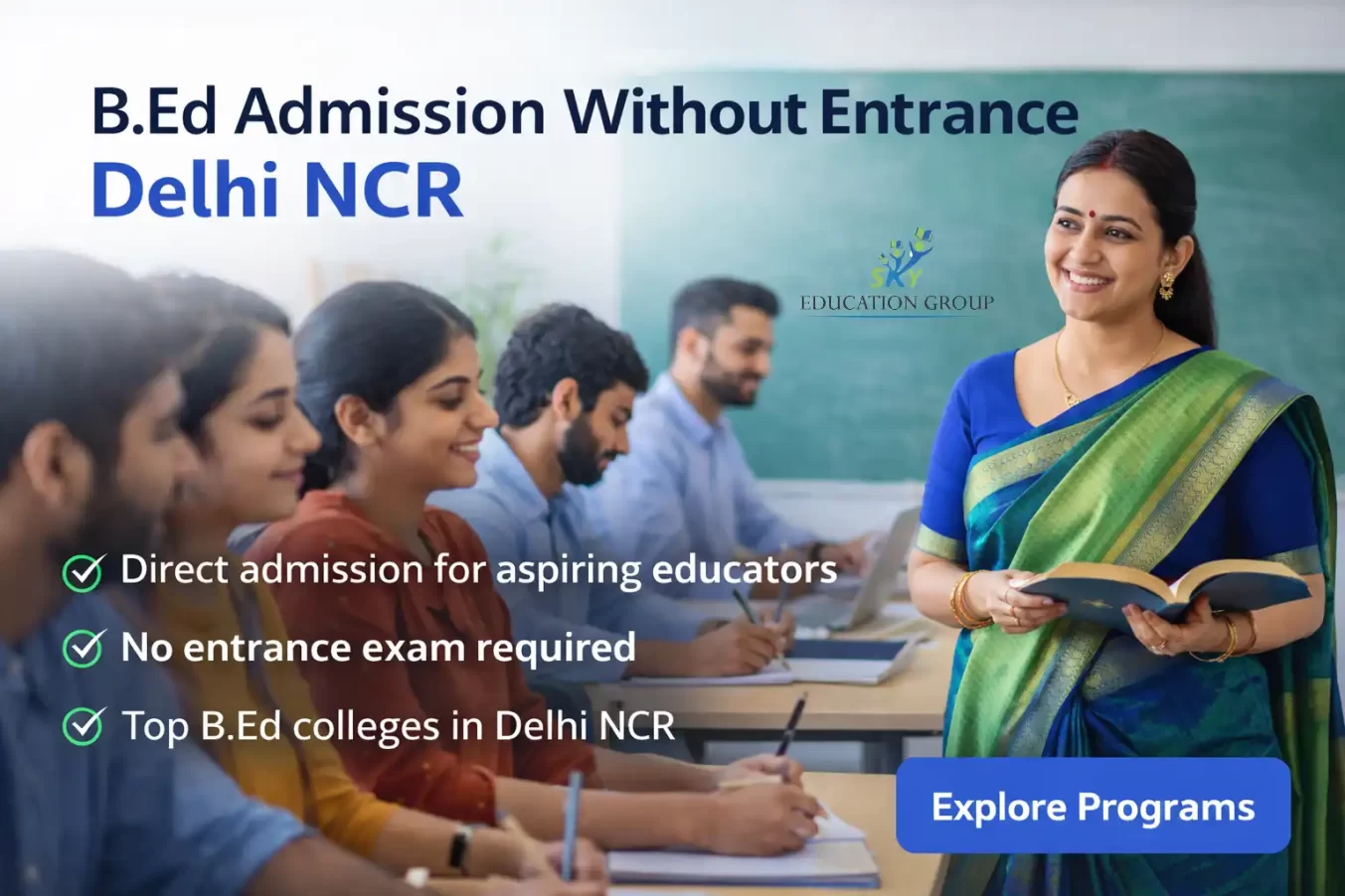 Direct B.ed Admission in Delhi NCR Without Entrance Test - Sky ...